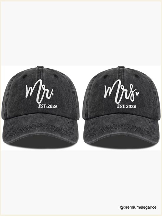 Adjustable Cotton Baseball Cap Set for Couples Wedding Gifts main image 5
